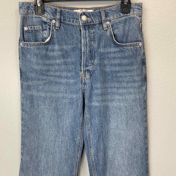 Free People New Dawn Flare Jeans Womens 25 Blue Denim High Rise Button Fly - Picture 2 of 15